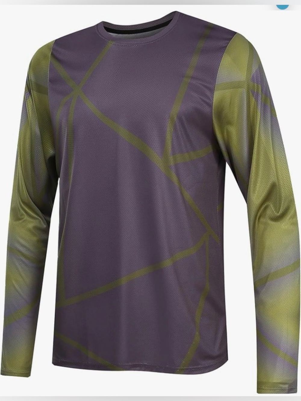 Men's Long Sleeve Active Tee in Gray and Green